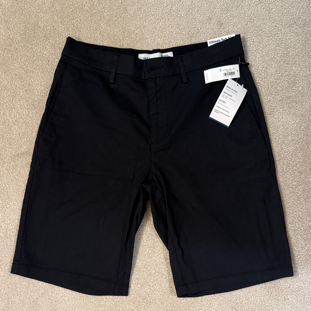 Old Navy Men's Black Flat Front Shorts